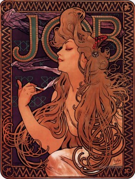 art nouveau Painting - JOB 1896 Czech Art Nouveau distinct Alphonse Mucha